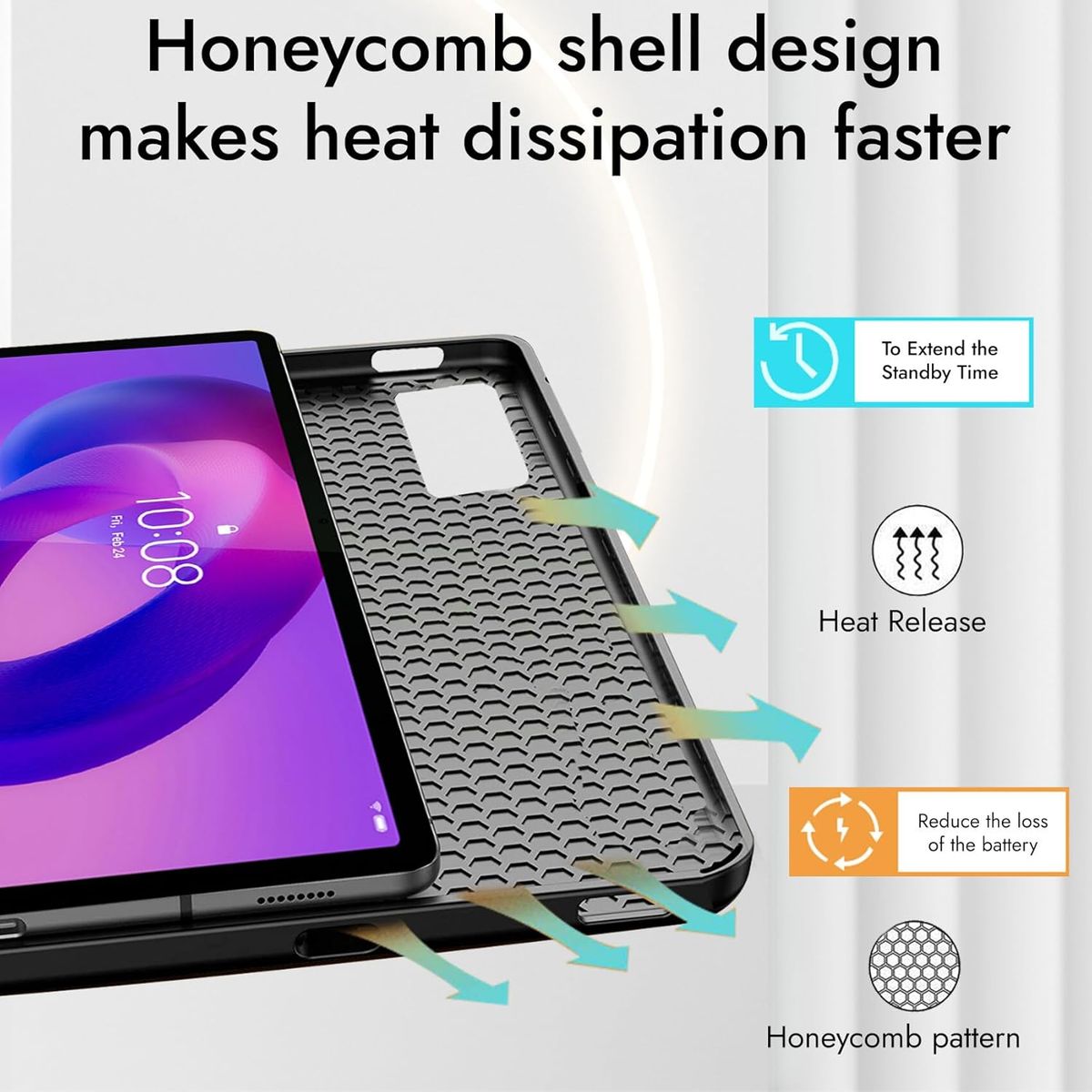 GENERICO - Funda Smart Case Portapencil Para Lenovo Idea Tab Pro 12 .7 " - NEGRO