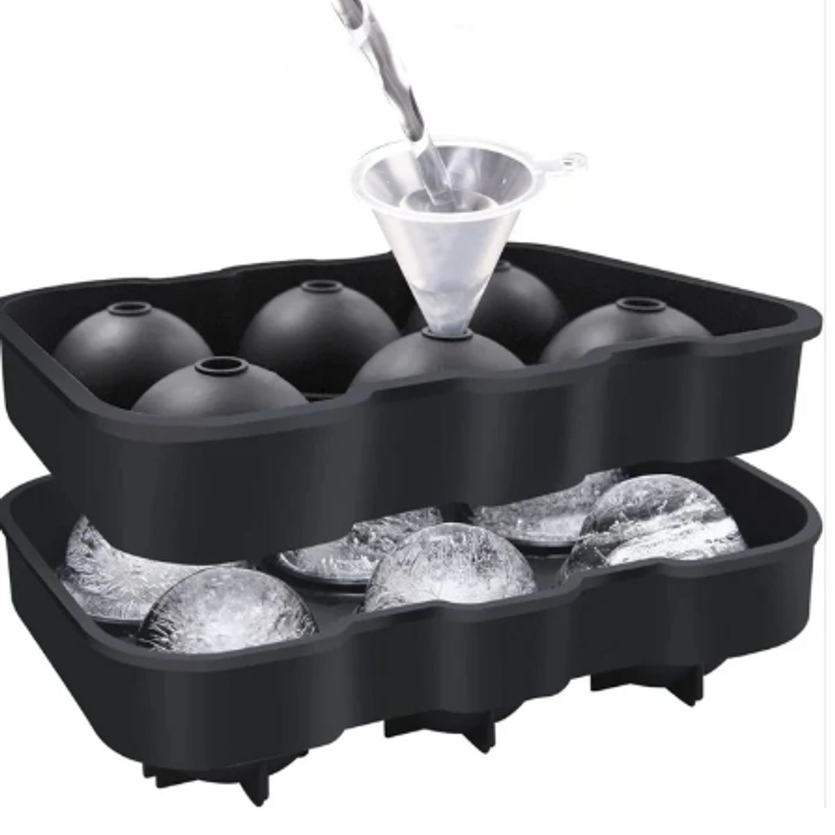 GENERICO - Bandeja de hielo de silicona de grado alimenticio, 6 esfera de 4,5cm dia.