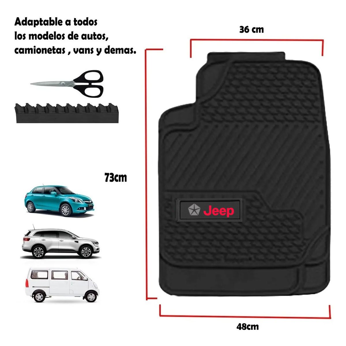 GENERICO - Pisos De Goma Antideslizante Para Automóvil Diseño Resistente y Duradero Con Logo 3pcs