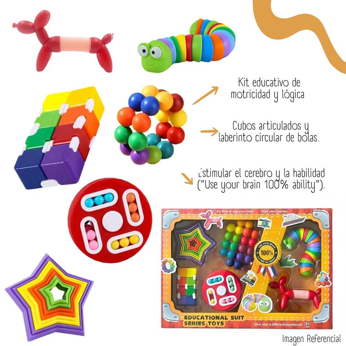 GENERICO - Set de 6 Juguetes Sensoriales Educativos