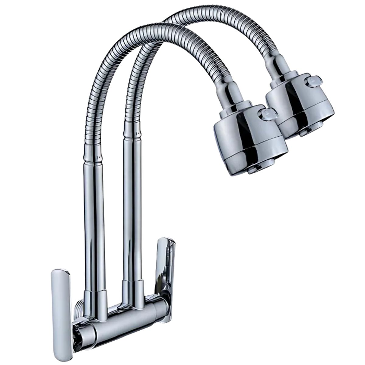 GENERICO - LLAVE PARA COCINA A PARED DOBLE PICO FLEXIBLE PROJECT CROMADO