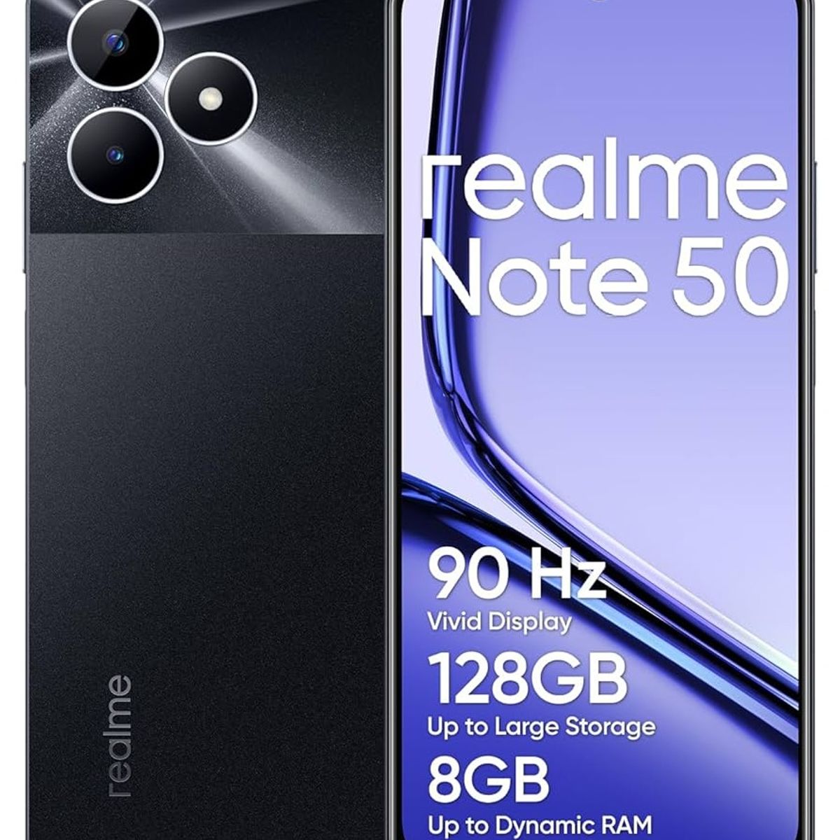 REALME - REALME NOTE  50 New Model  128GB ROM+ 8GB RAM (4GB+ 4GB Extended) /IP54 /  COLOR: BLACK