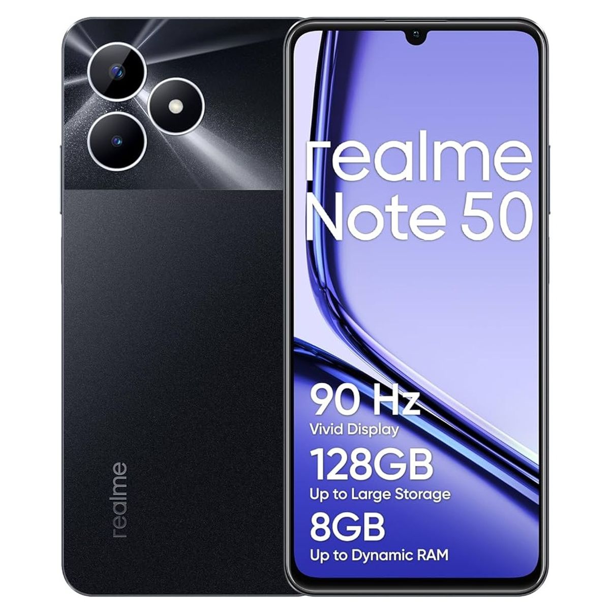 REALME - REALME NOTE  50 New Model  128GB ROM+ 8GB RAM (4GB+ 4GB Extended) /IP54 /  COLOR: BLACK