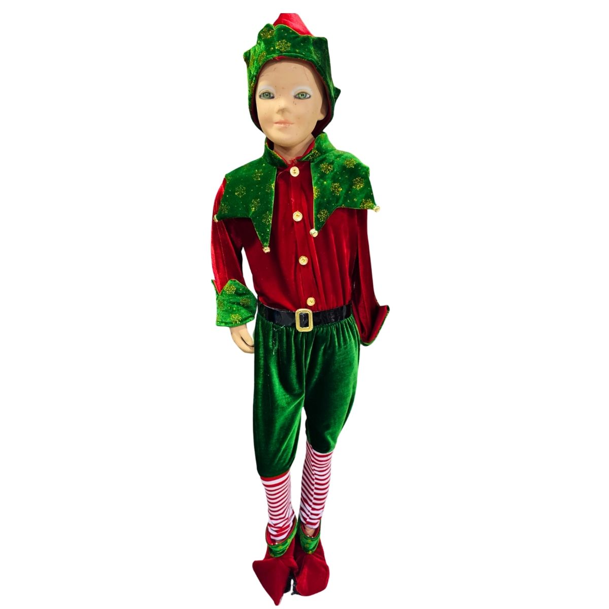 GENERICO - Disfraz Duende Elfo Navideño Niño Talla 12 Nacional Completa