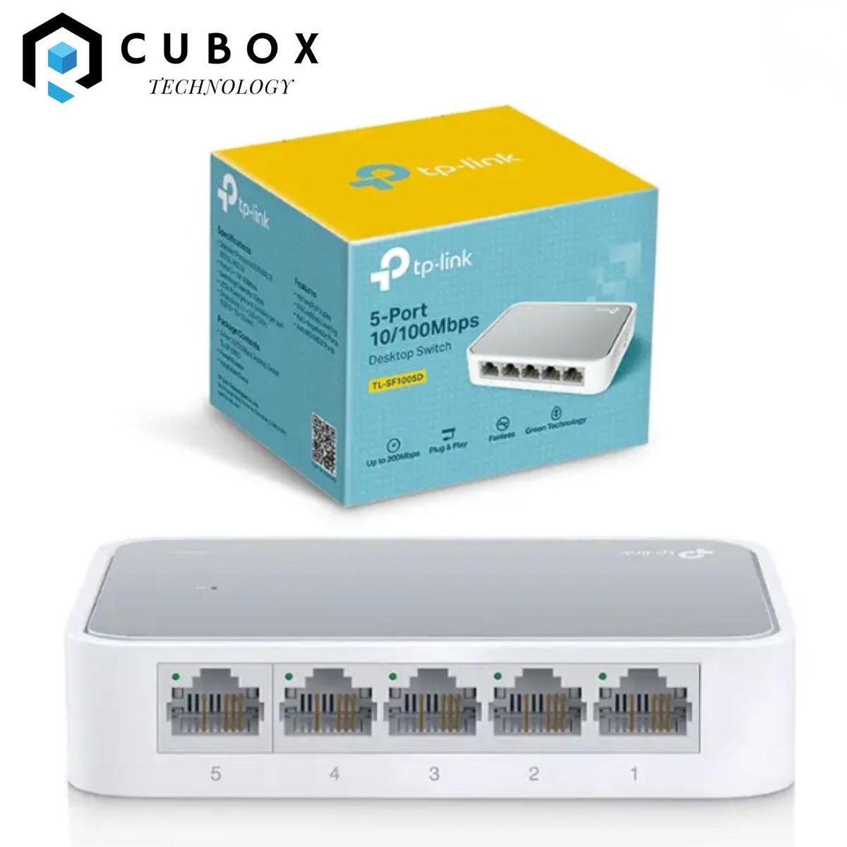 TP LINK - TP-Link - Switch TL-SF1005D con 5 Puertos RJ45 10/100 Mbps