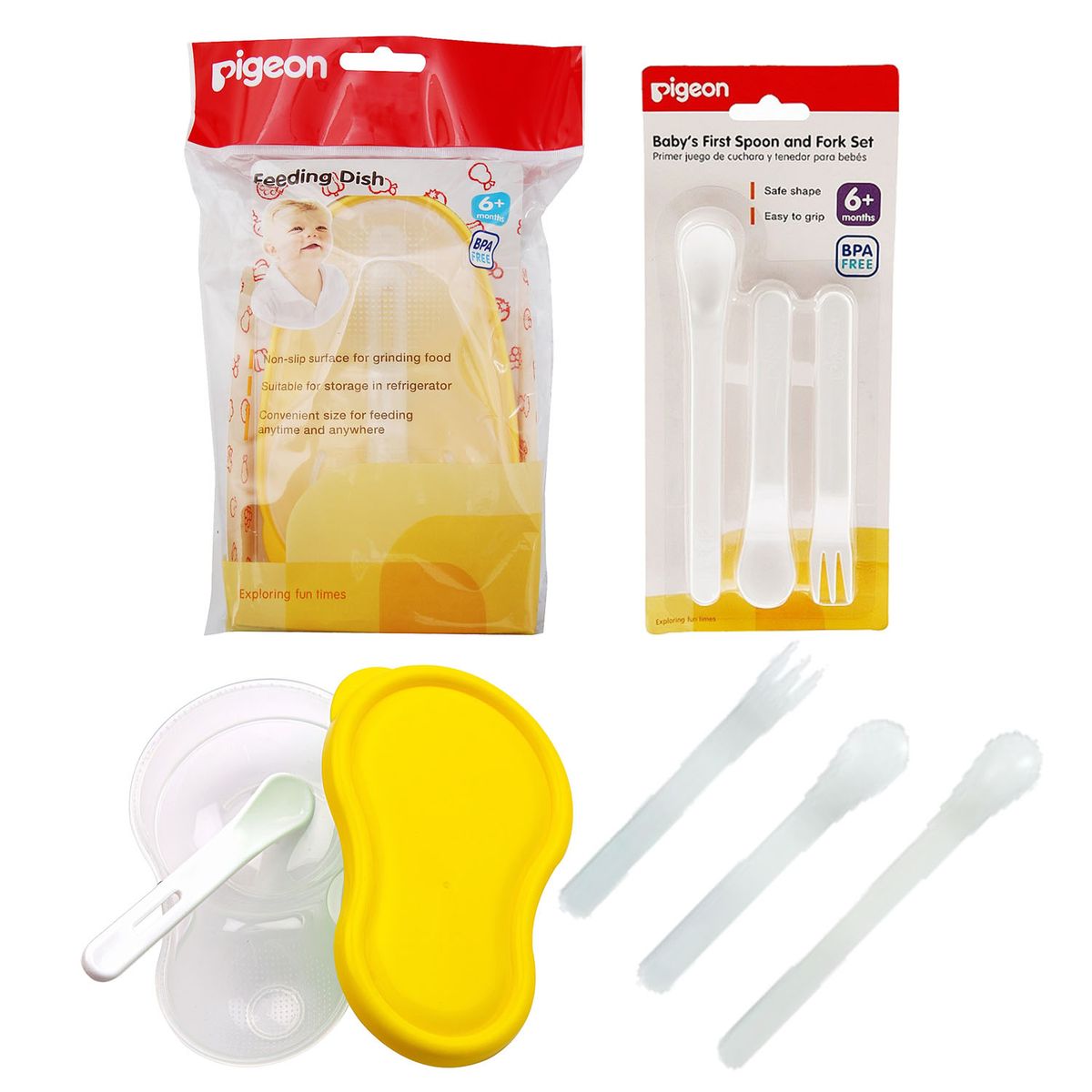 PIGEON - Plato y Cubiertos Pigeon Alimentación para Bebes