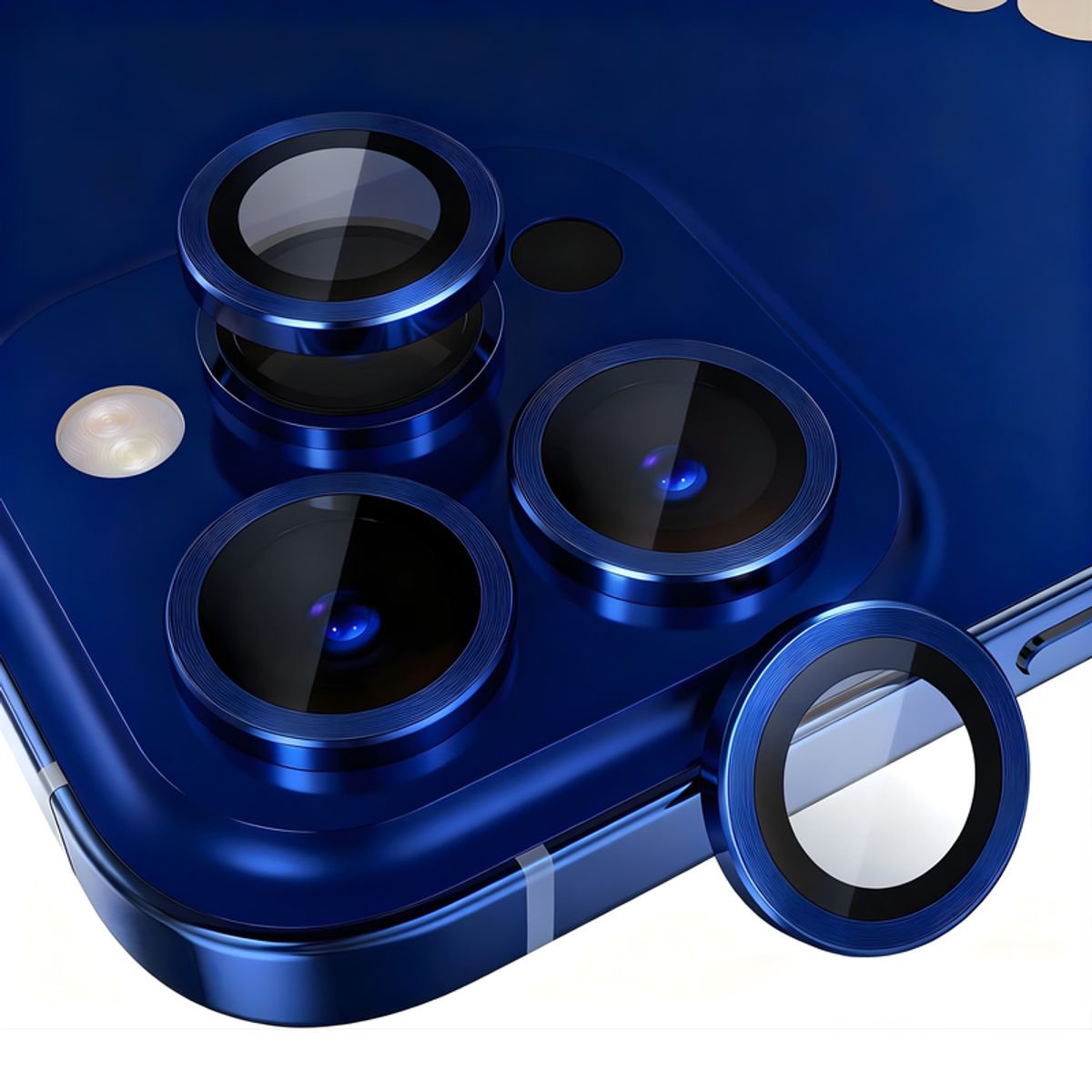 SHIELD - Mica Protector de Cámara Individuales Metálico Azul para iPhone 14