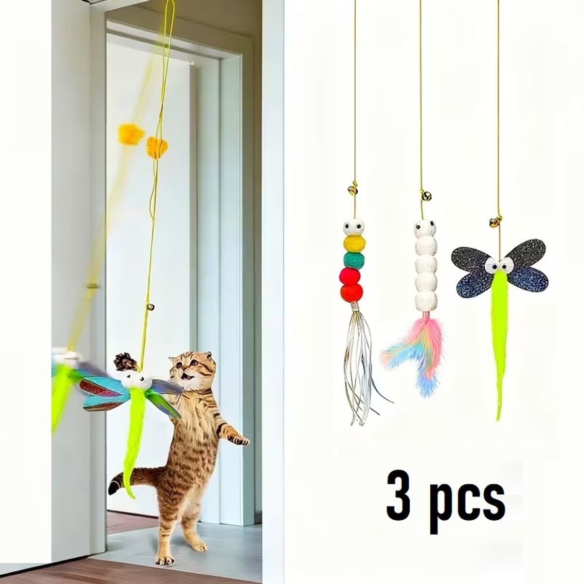 GENERICO - JUGUETE COLGANTE PARA GATOS - SET X 3 PCS