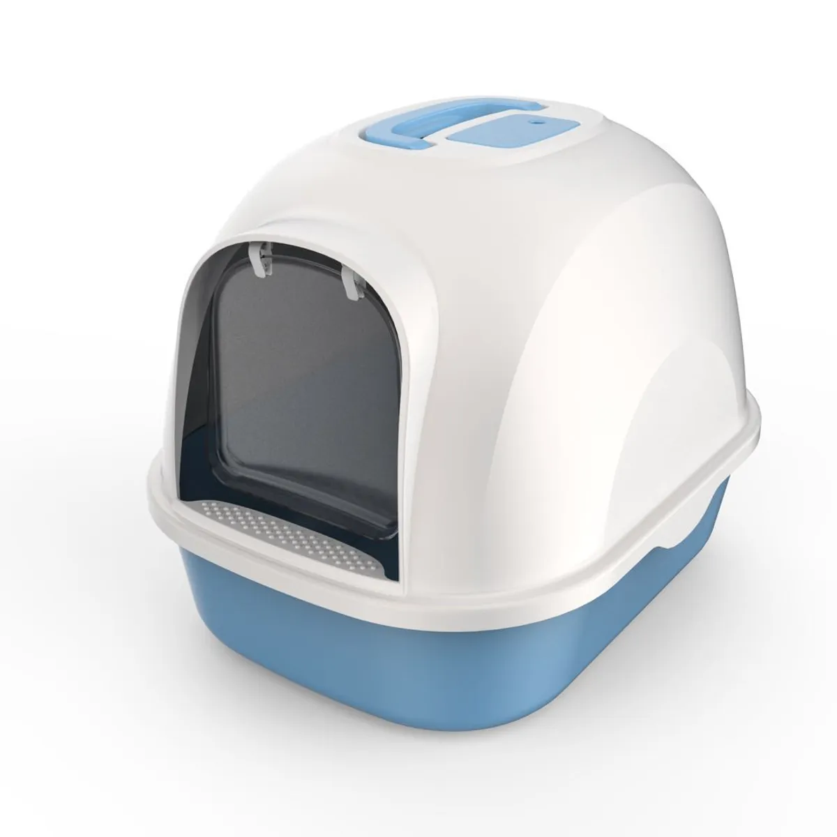 PET MOOD - Arenero Cerrado Mediano Pet Mood Con Puerta + Pala Color Azul