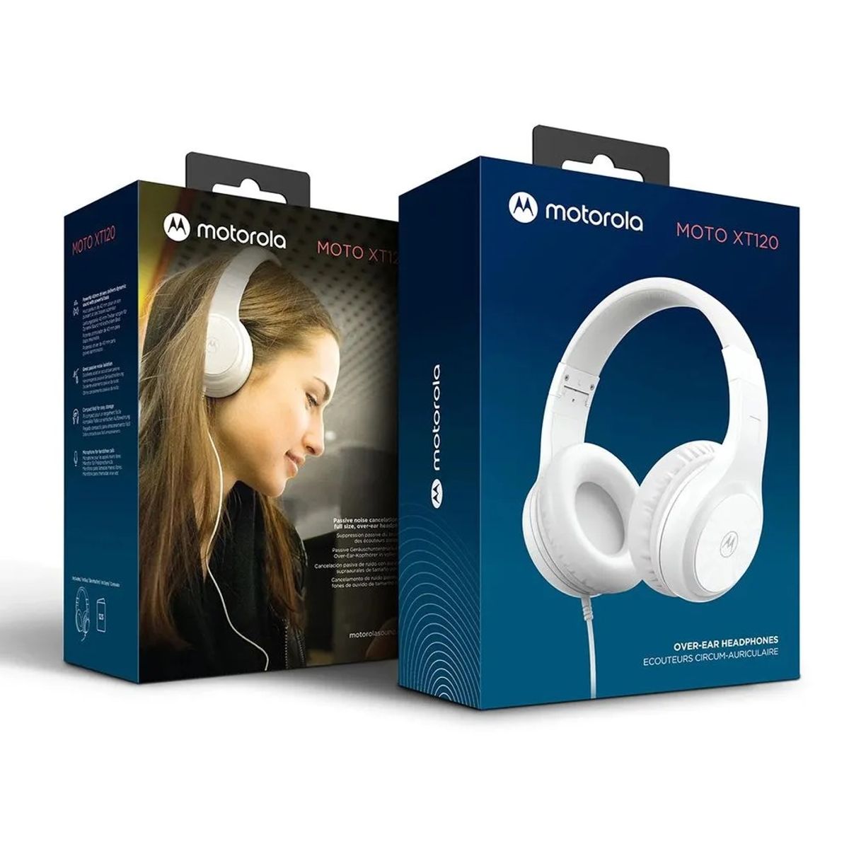 MOTOROLA - Auriculares Alámbricos Motorola Sound Moto XT120 PNC Power Bass Micrófono Blanco