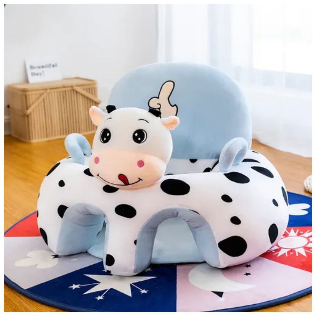 GENERICO - Asiento de Apoyo Vaquita para Bebé - Sentador Suave Modelo Animalitos Divertidos