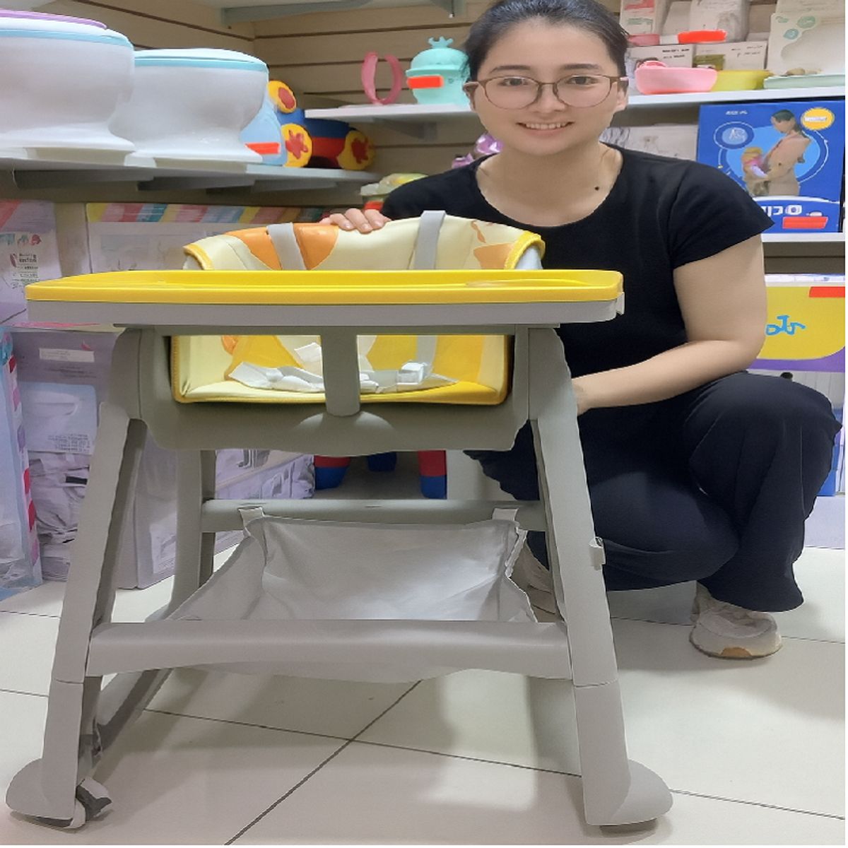 GENERICO - Silla Comedor para Bebes Bandeja Amarillo