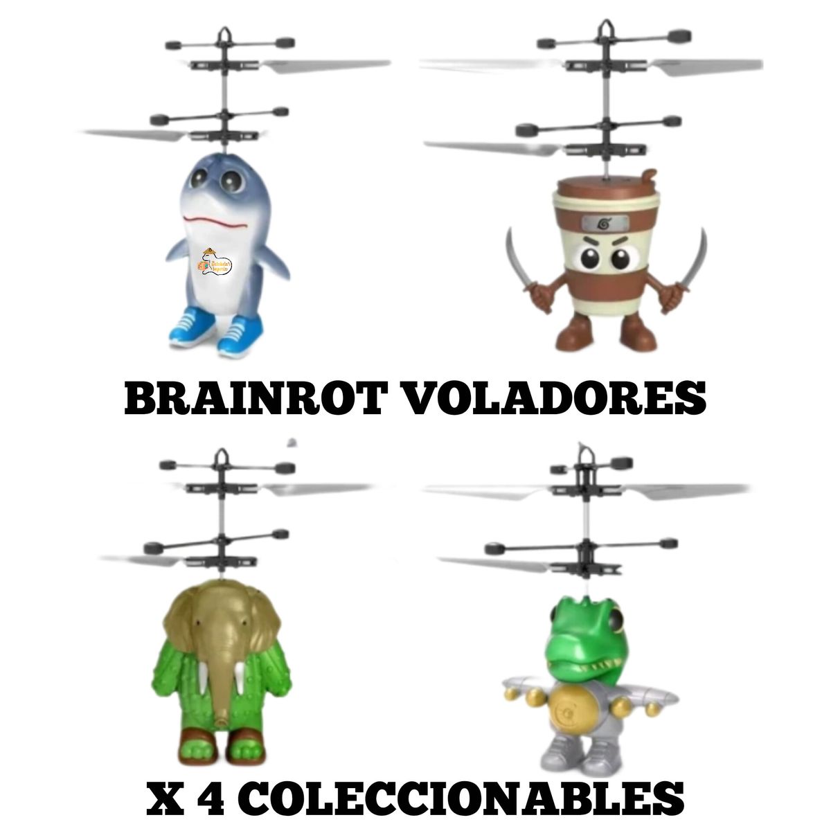 OEM - 4 UN. BRAINROT DRONE VOLADOR TRALALERO TRALALA Y MAS