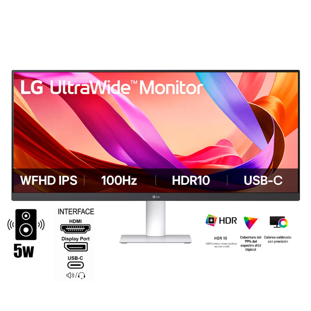 LG - Monitor LG UltraWide 29 29U531A-W  USB-C HDR10 y Altavoces Integrados