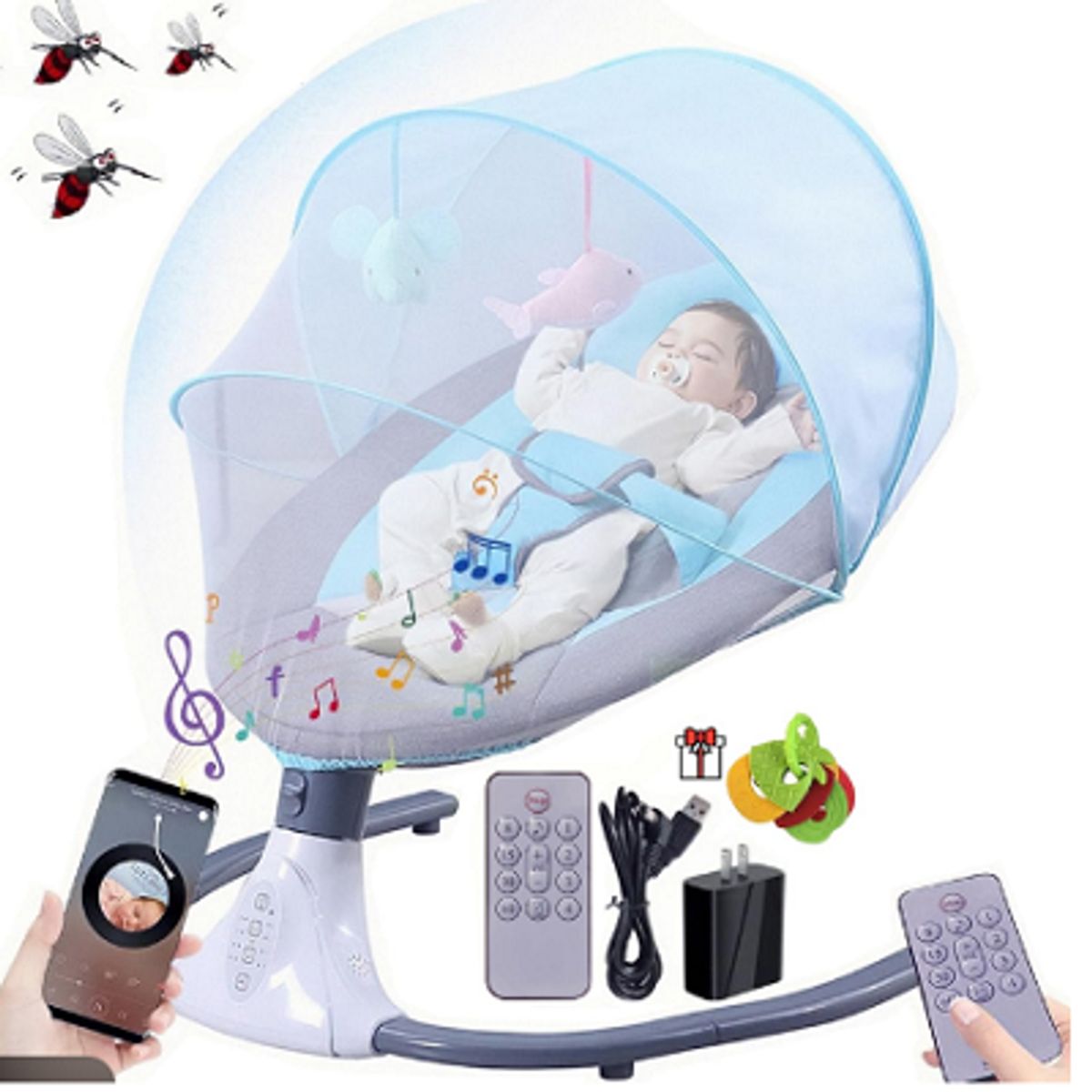 GENERICO - Mecedora  Eléctrica Automática con control remoto y bluetooth CELESTE