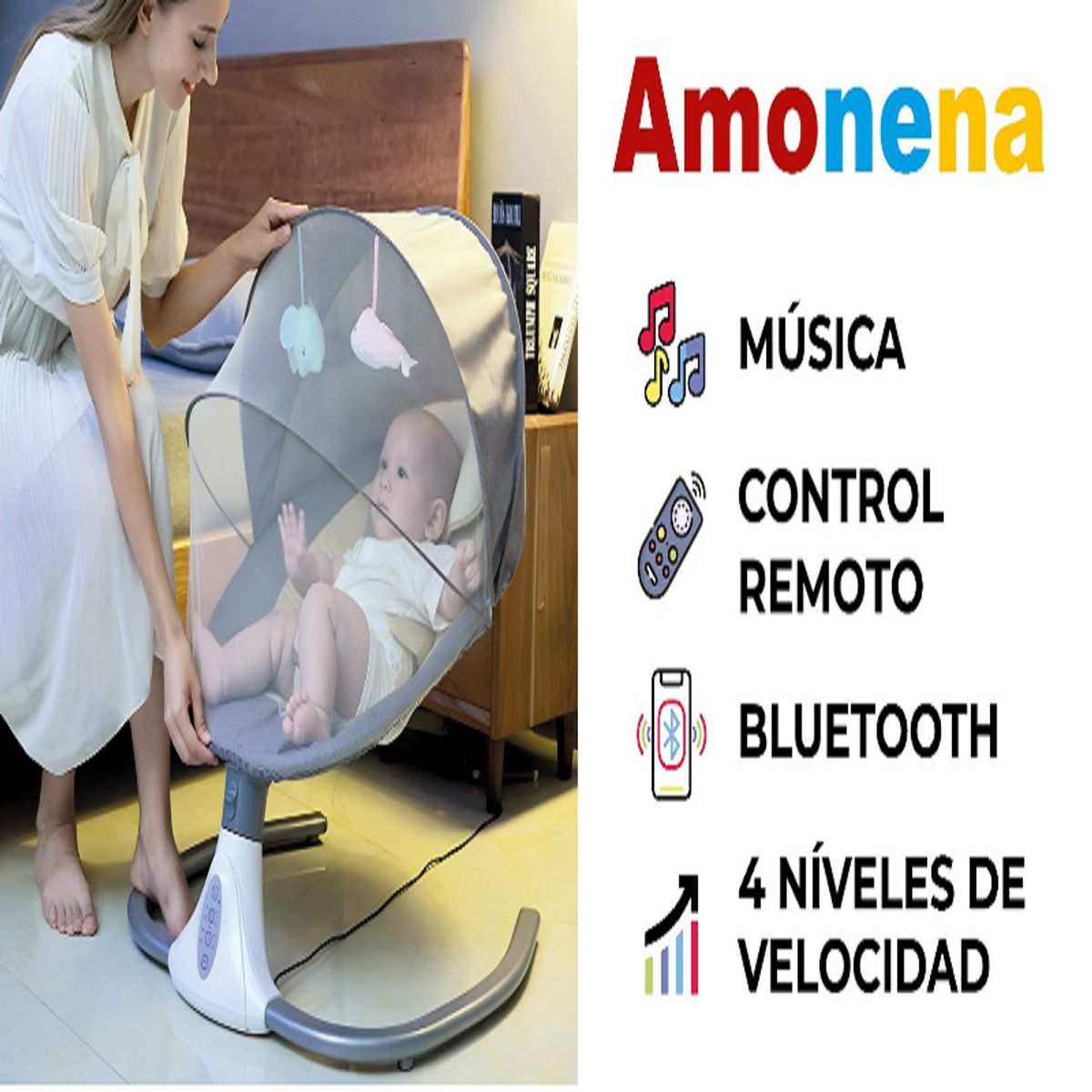 GENERICO - Mecedora  Eléctrica Automática con control remoto y bluetooth CELESTE