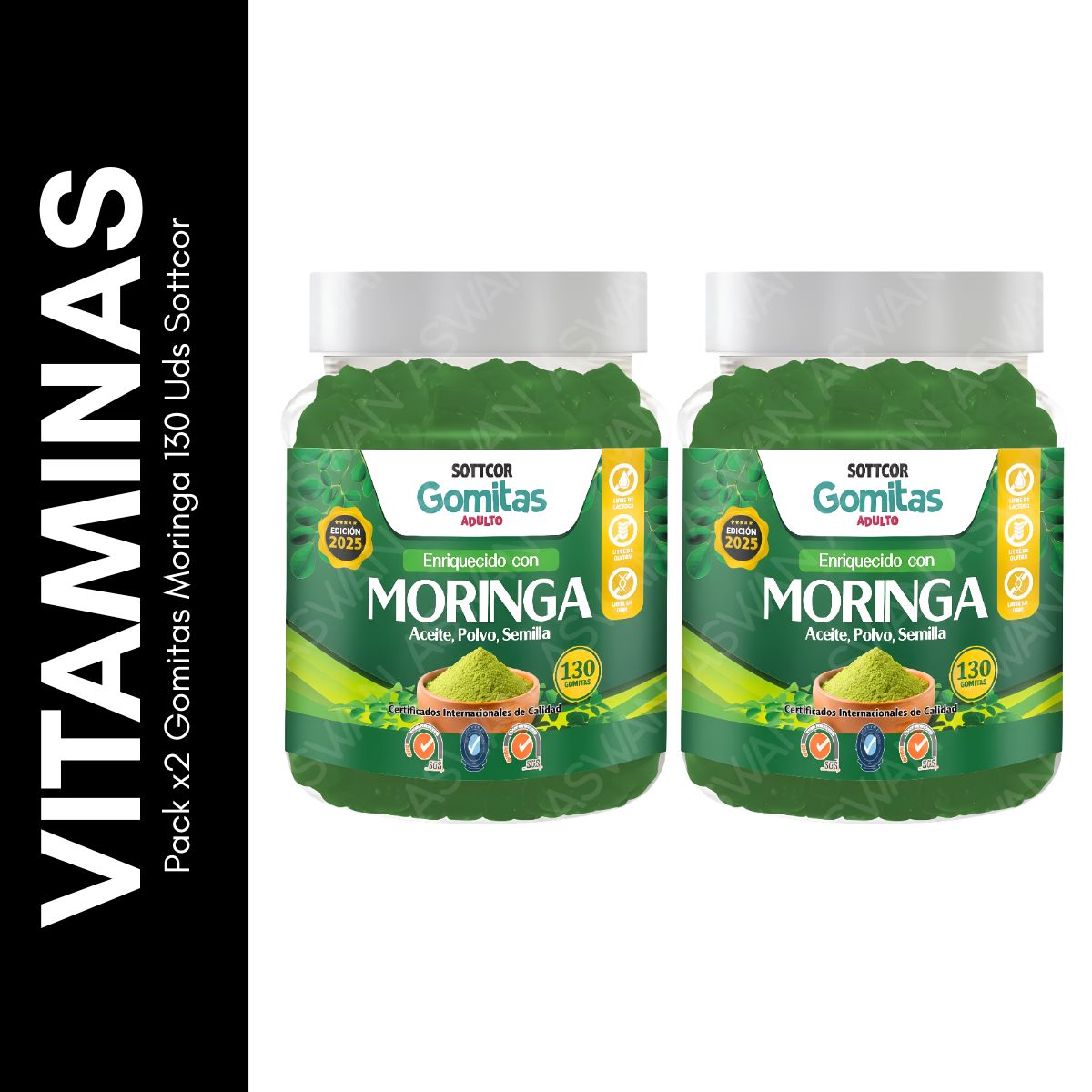 GENERICO - Pack x2 Gomitas Moringa 130 Uds Sottcor