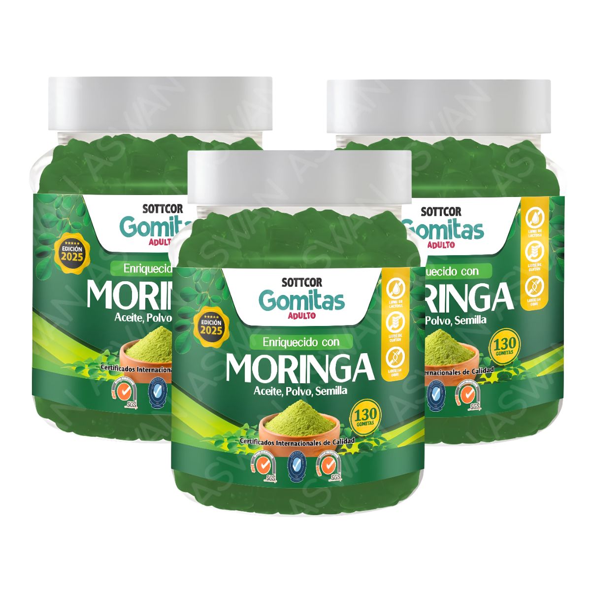 GENERICO - Pack x3 Gomitas Moringa 130 Uds Sottcor
