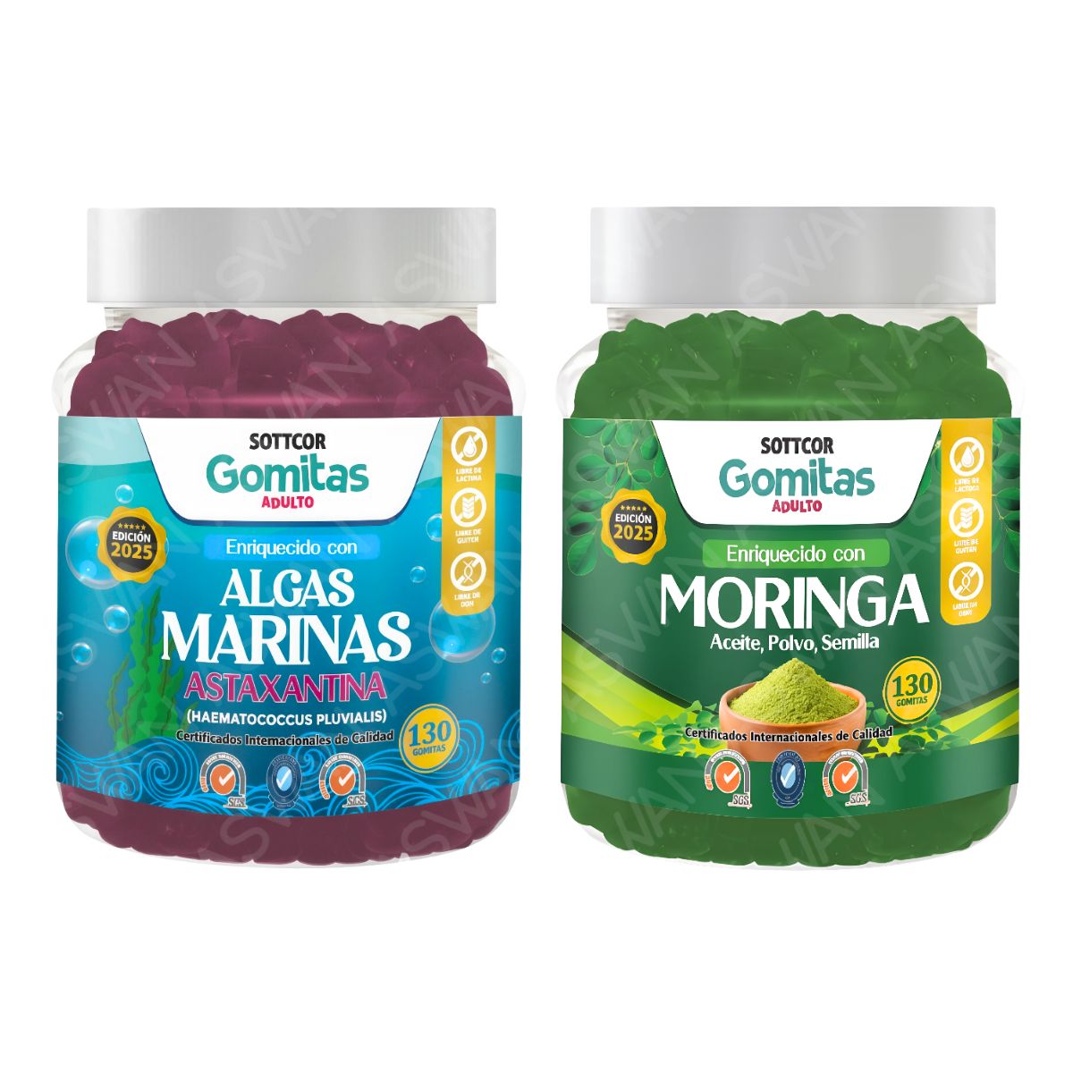 GENERICO - Pack Gomitas Moringa + Gomitas Algas 130 Uds Sottcor