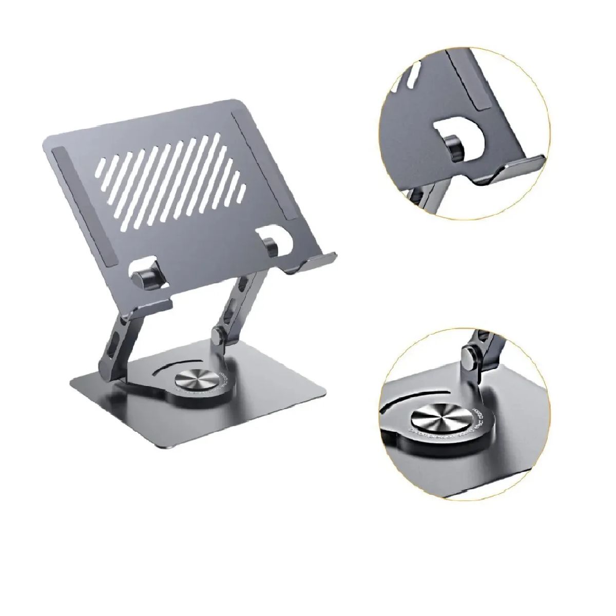 GENERICO - Soporte Laptop Tablet Macbook Aluminio Giratorio 360