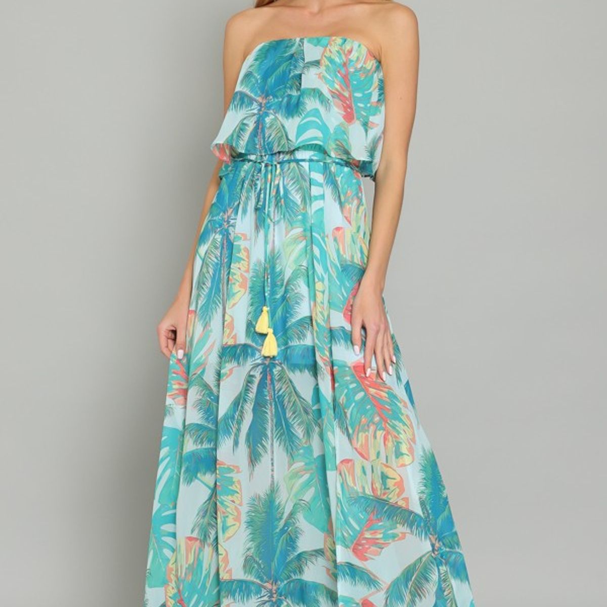 MARTINELA - VESTIDO LARGO MAXI STRAPLESS EVE JADE