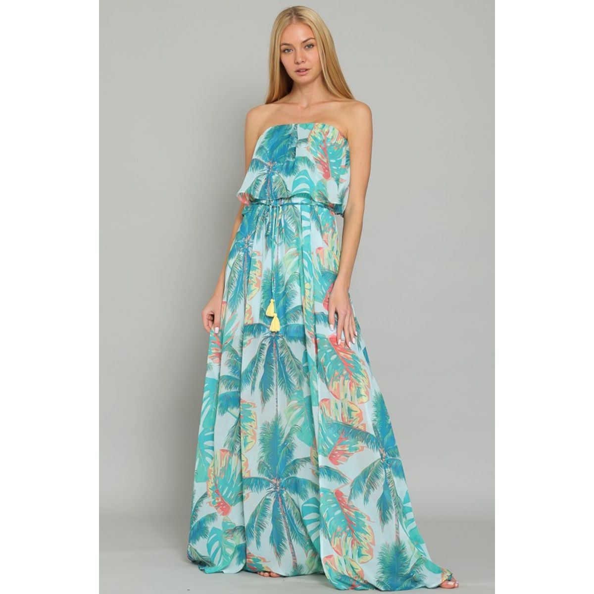 MARTINELA - VESTIDO LARGO MAXI STRAPLESS EVE JADE