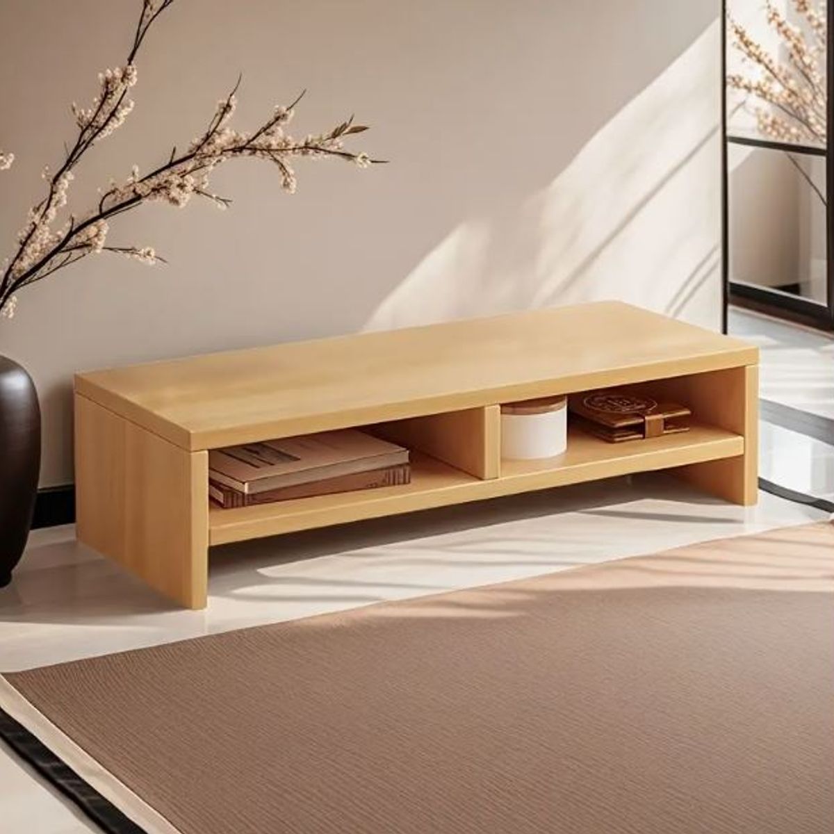 GENERICO - SOPORTE ELEVADOR DE MONITOR ERGONOMICO PARA ESCRITORIO CON DIVISIÓN NATURAL 50 CM