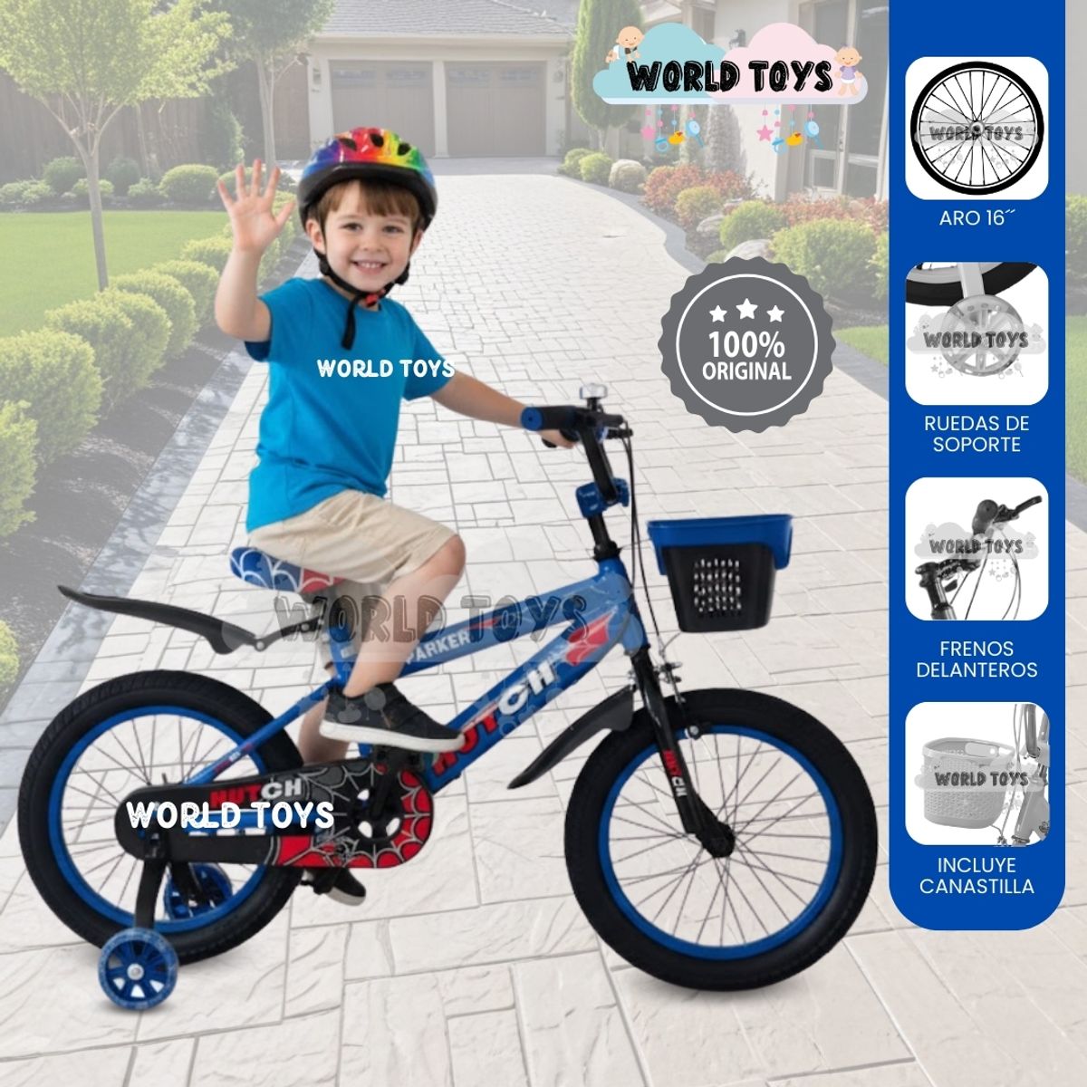 VELOX - Bicicleta Para Niño Aro 16 «SPYDER PARK» Edición Limitada Blue