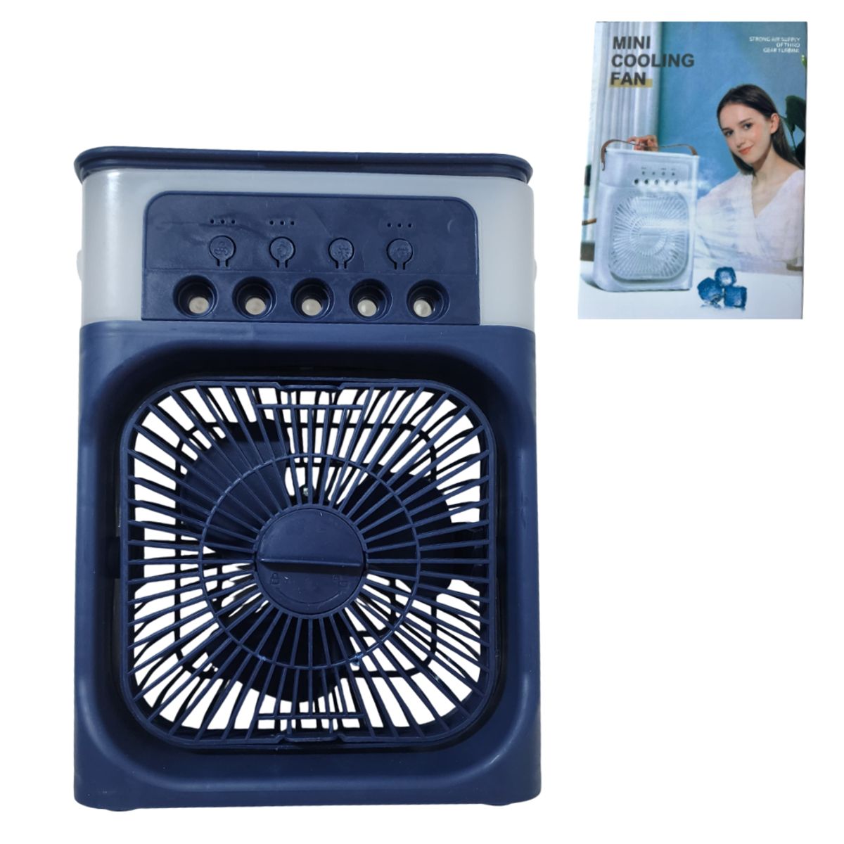 GENERICO - Ventilador portátil humidificador con luz LED - Azul