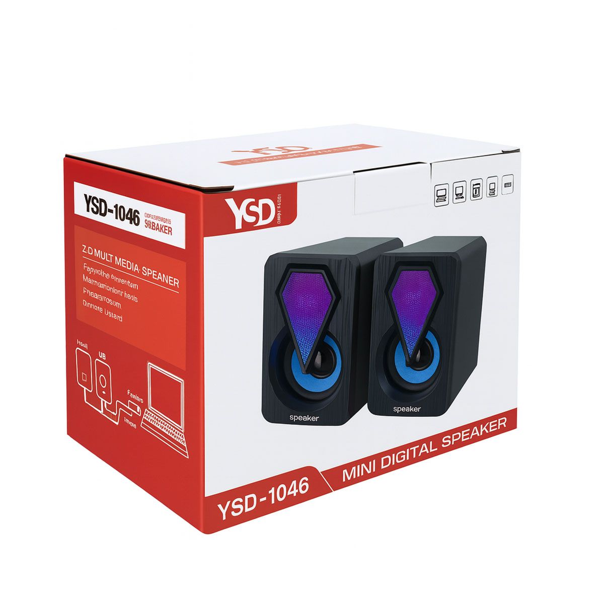 Parlante Gamer Luces Rgb Multimedia 2.0 Negro, marca SEISA - Foto 2