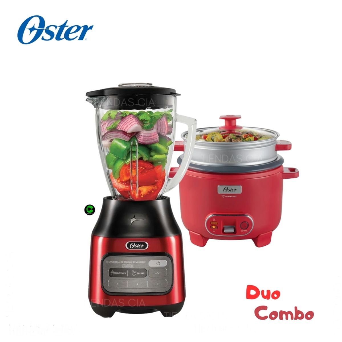 OSTER - Combo Oster Licuadora BLSTPEG-CRT y Arrocera CKSTRC10DFPNK