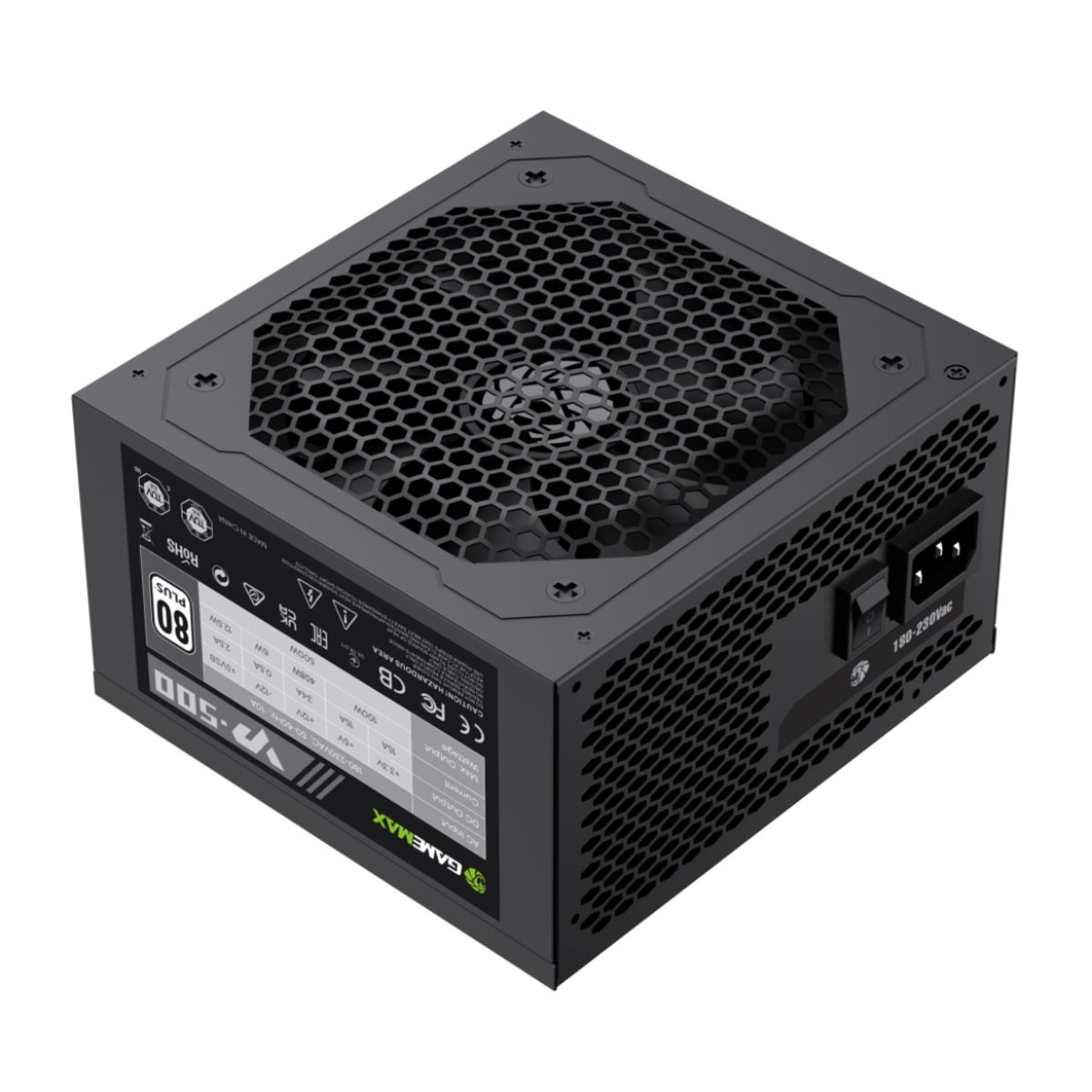 GAMEMAX - FUENTE PODER 500W CERTIFICADA 80 PLUS GAMEMAX VP-500