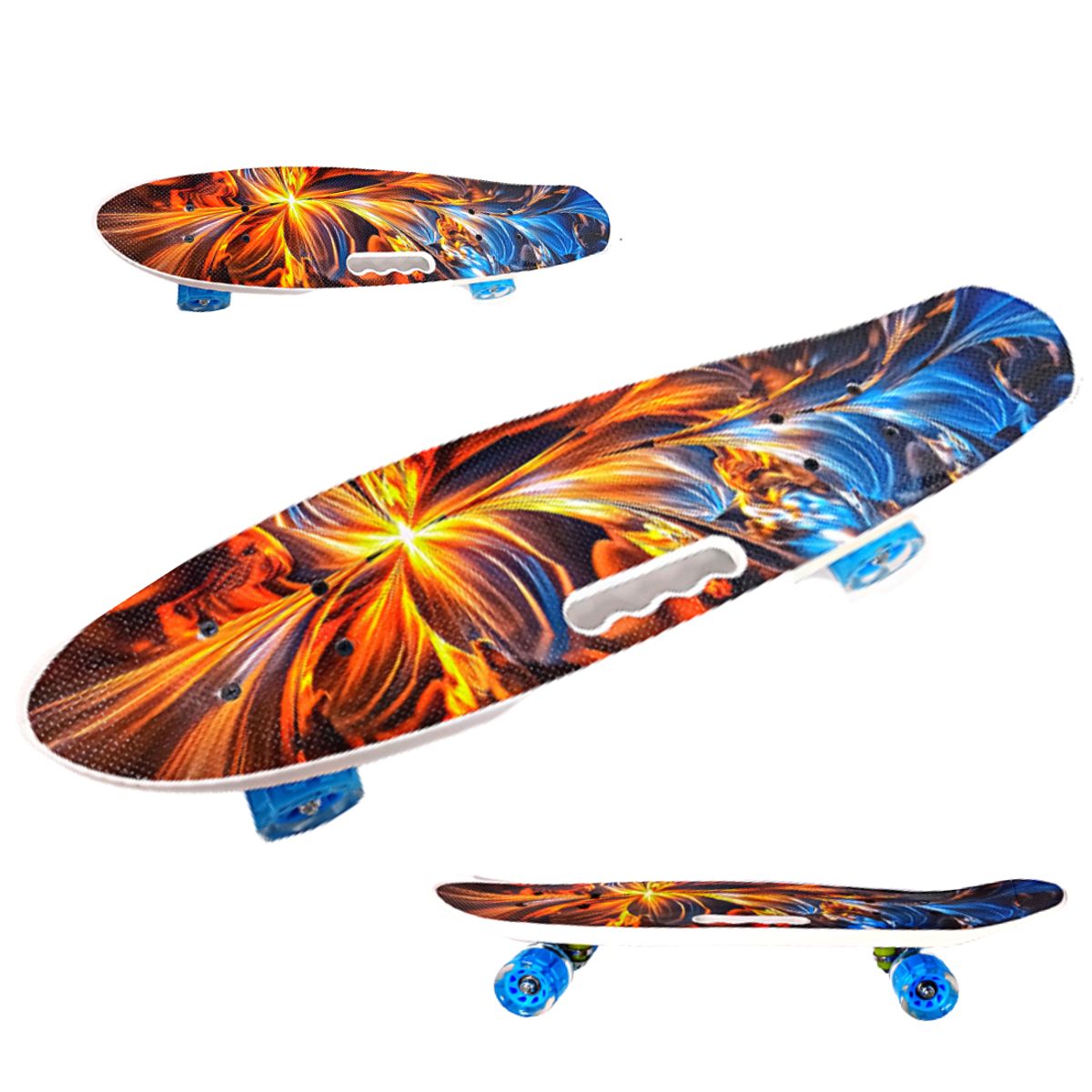 GENERICO - Patineta Skate 65 cm Niño y Joven • Mini Cruiser Estable • Ruedas PU Suaves con Luces