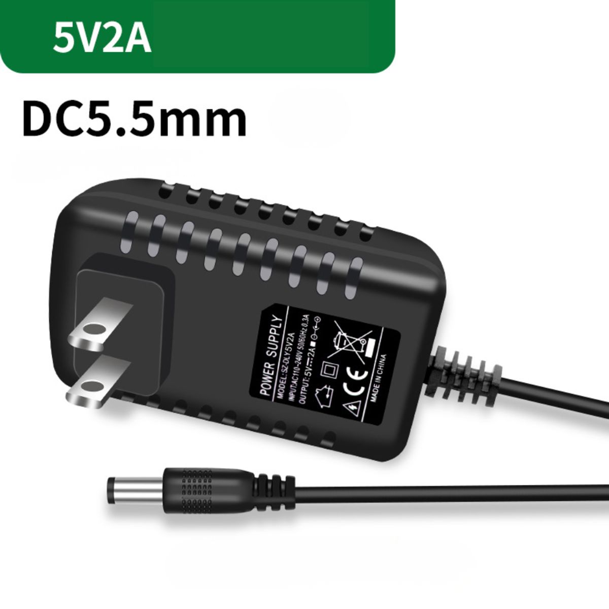 GENERICO - Fuente de Poder 5V 2A DC 5.5mm Adaptador Transformador Estabilizador Cargador
