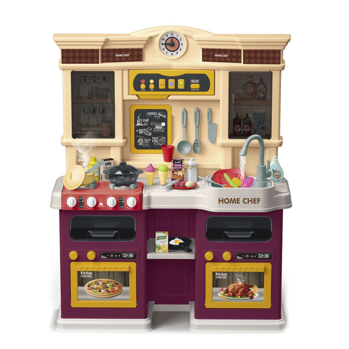 GENERICO - COCINA DE JUGUETE DE 85 PIEZAS CON LUCES SONIDO Y GRIFO