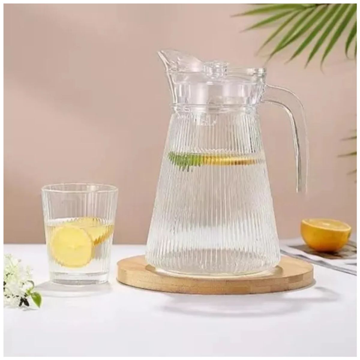 INSPIRA MARKET - Juego de Jarra de Vidrio con Vasos 1200 ml