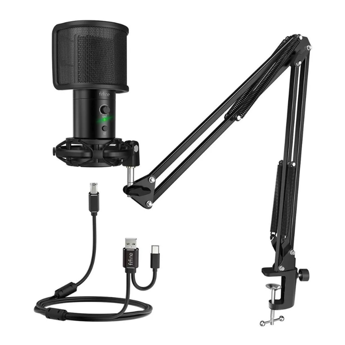FIFINE - Micrófono Kit Fifine T683 Condensador Usb Streaming