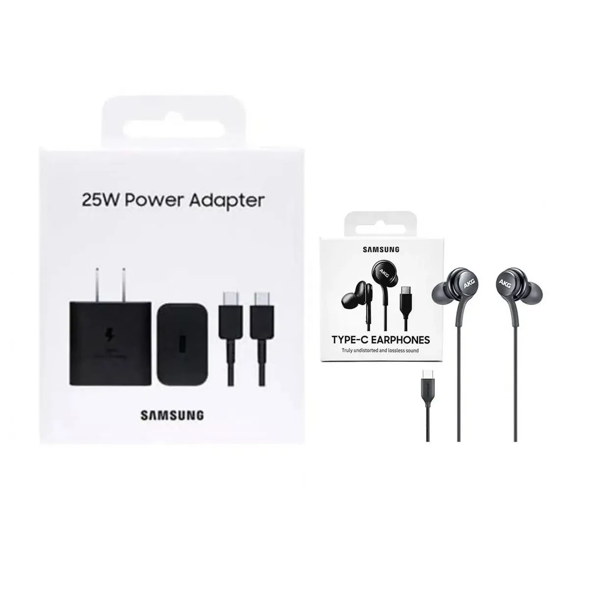 SAMSUNG - Cargador 25W USB C de Carga Rápida +  Audífonos  AKG Tipo C para Samsung S24 Fe