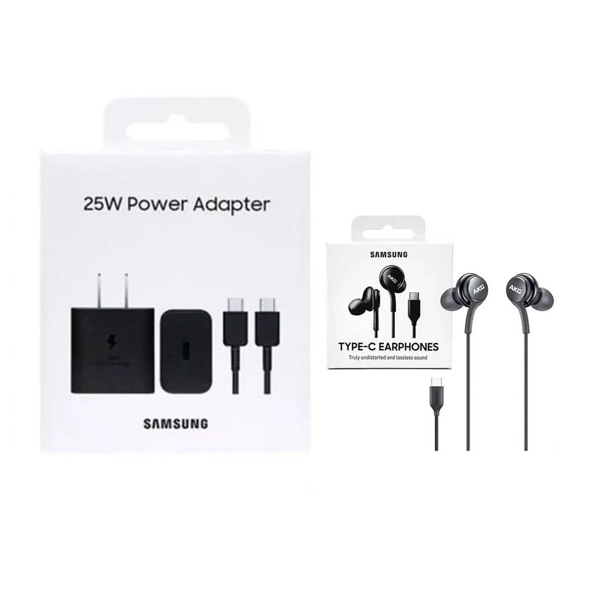 SAMSUNG - Cargador 25W USB C de Carga Rápida +  Audífonos  AKG Tipo C para Samsung S24 Fe