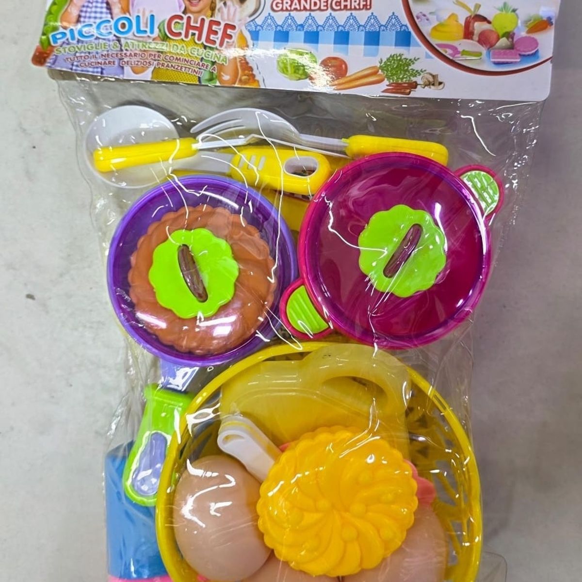 GENERICO - SET DE COCINA INFANTIL UTENSILIOS Y ALIMENTOS DE JUGUETE