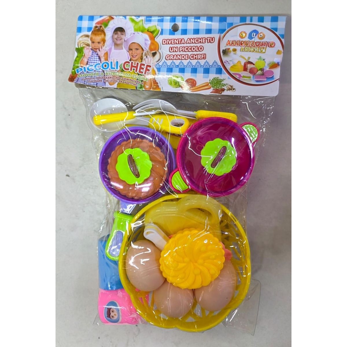 GENERICO - SET DE COCINA INFANTIL UTENSILIOS Y ALIMENTOS DE JUGUETE