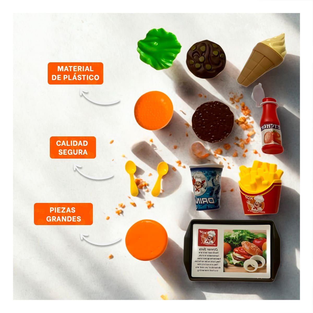 GENERICO - SET DE JUEGUTE DE COMIDA RÁPIDA INFANTIL