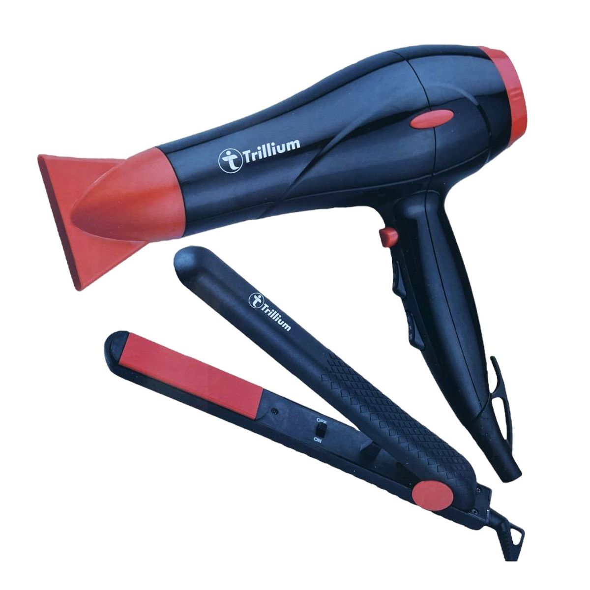 GENERICO - Combo de Secadora y Alisador de cabello  TRILLIUM TX-H357