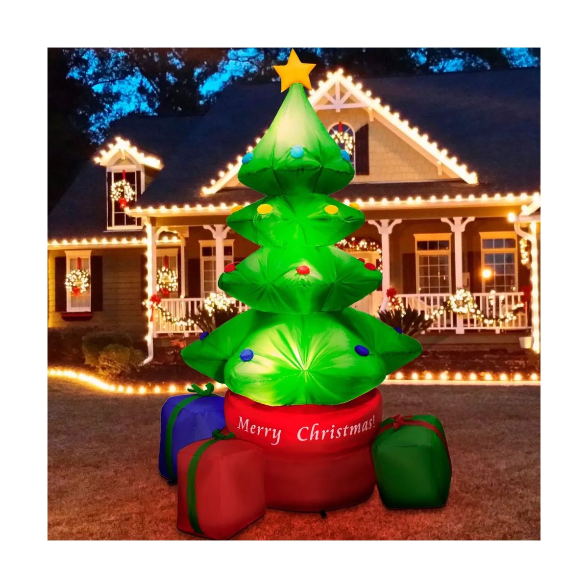 GENERICO - Árbol Giratorio con Luces LED 210CM