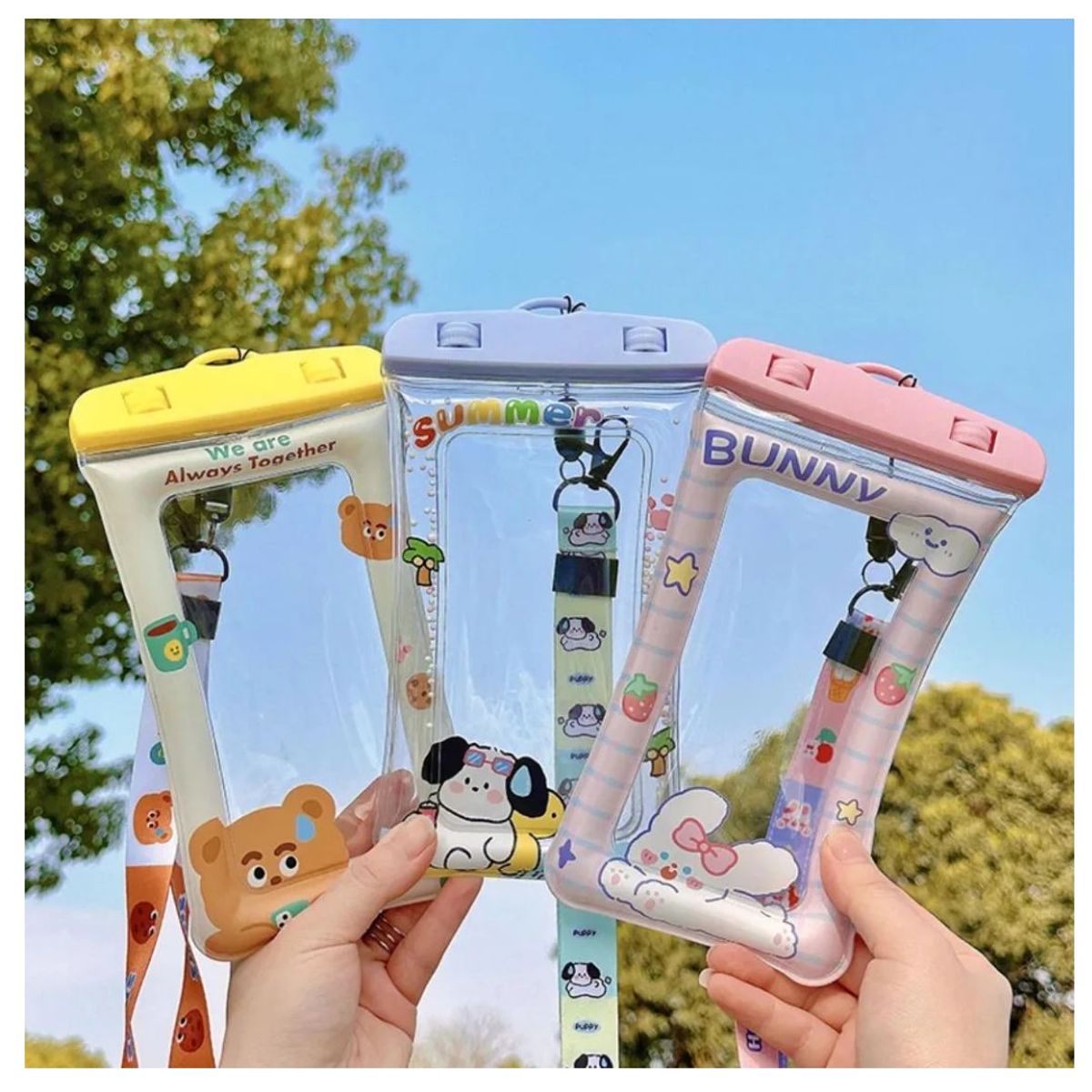 Pack 2 Funda celular protector impermeable acuática kawaii, marca GENERICO - Foto Principal