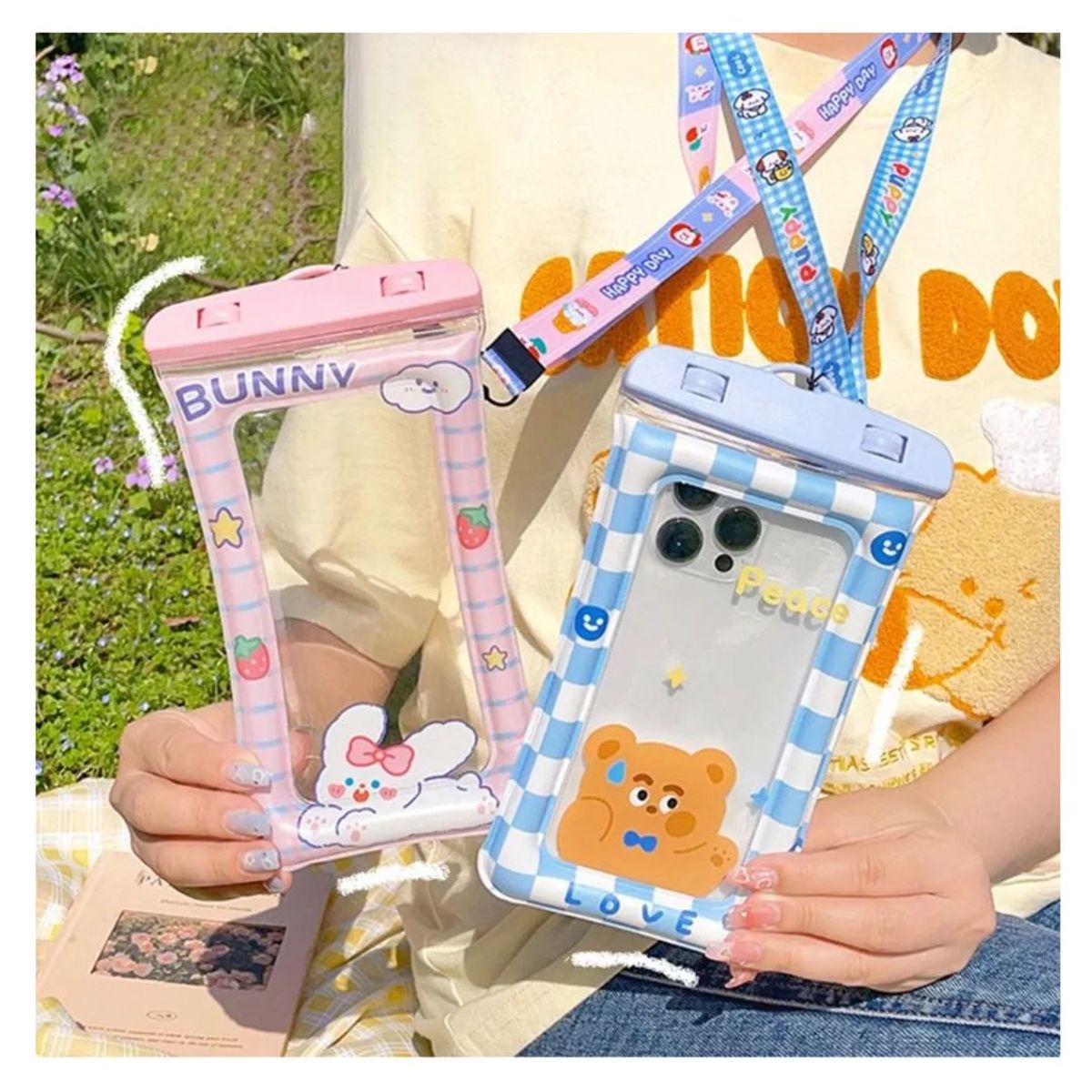 Pack 2 Funda celular protector impermeable acuática kawaii, marca GENERICO - Foto 2