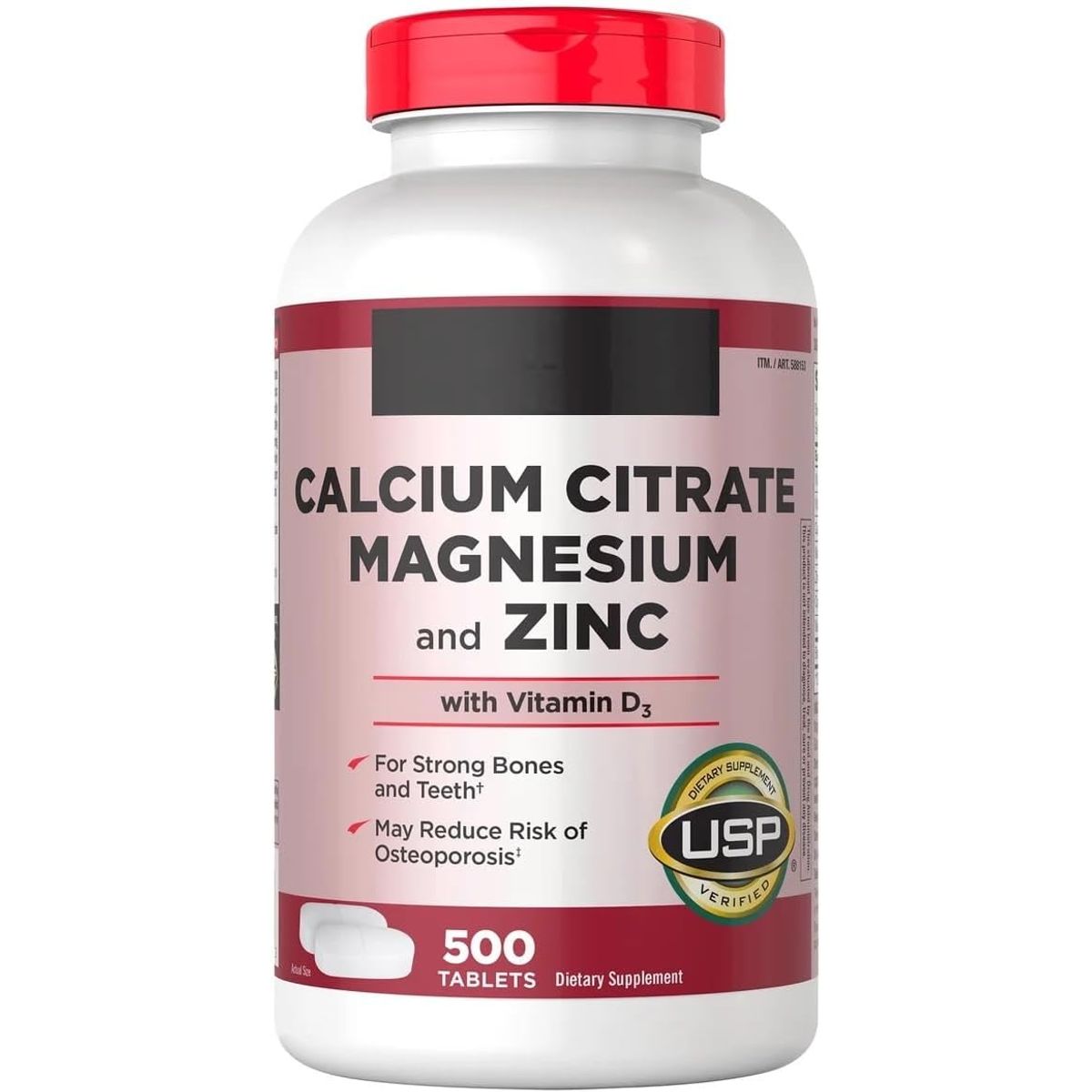 GENERICO - Calcio Magnesio y Zinc con Vitamina D3 – 500 tabletas