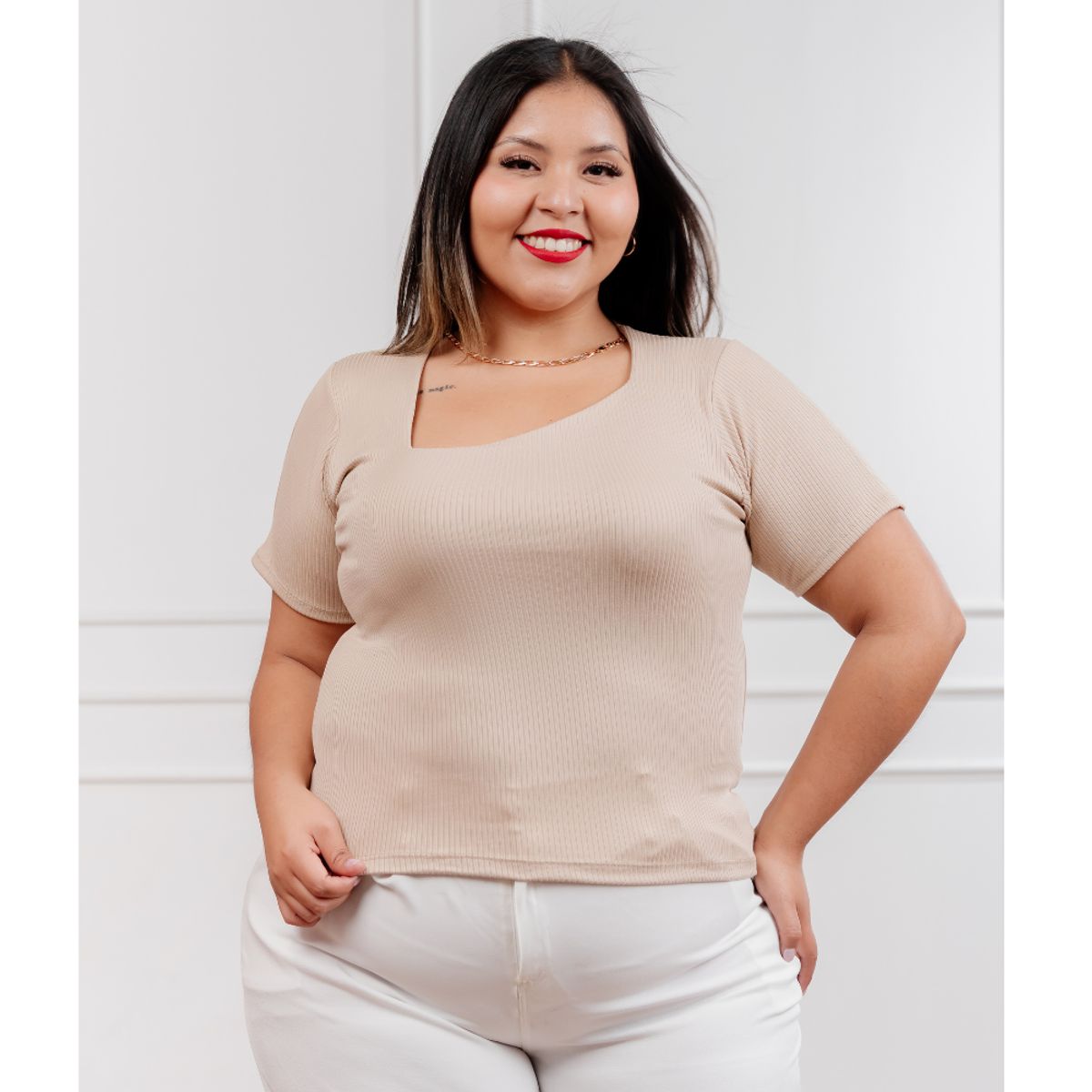 GENERICO - Polo básico mujer Asimetrico