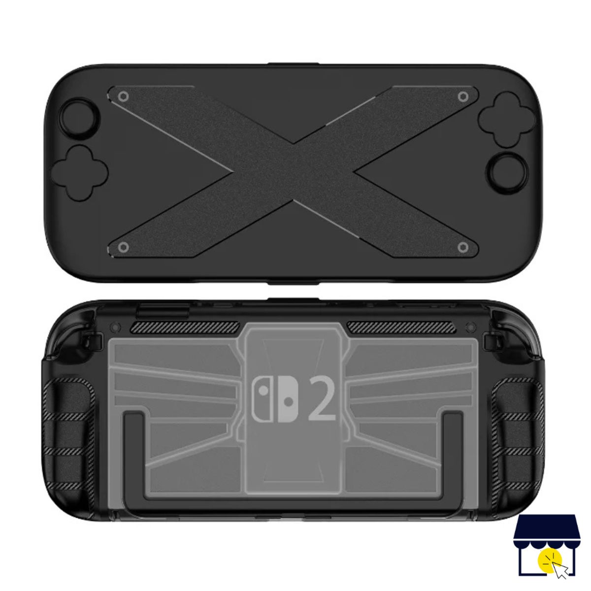 GENERICO - Case funda con protector frontal para Nintendo Switch 2 - Negro