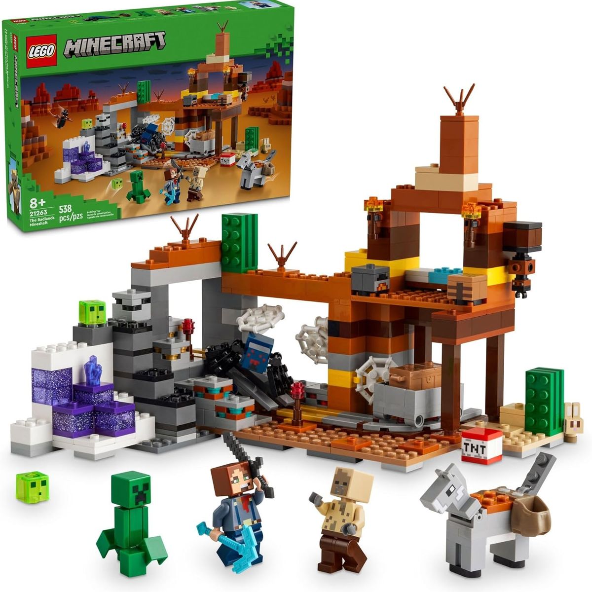 LEGO - LEGO Minecraft 21263 El Pozo de Mina de los Páramos (538 piezas)